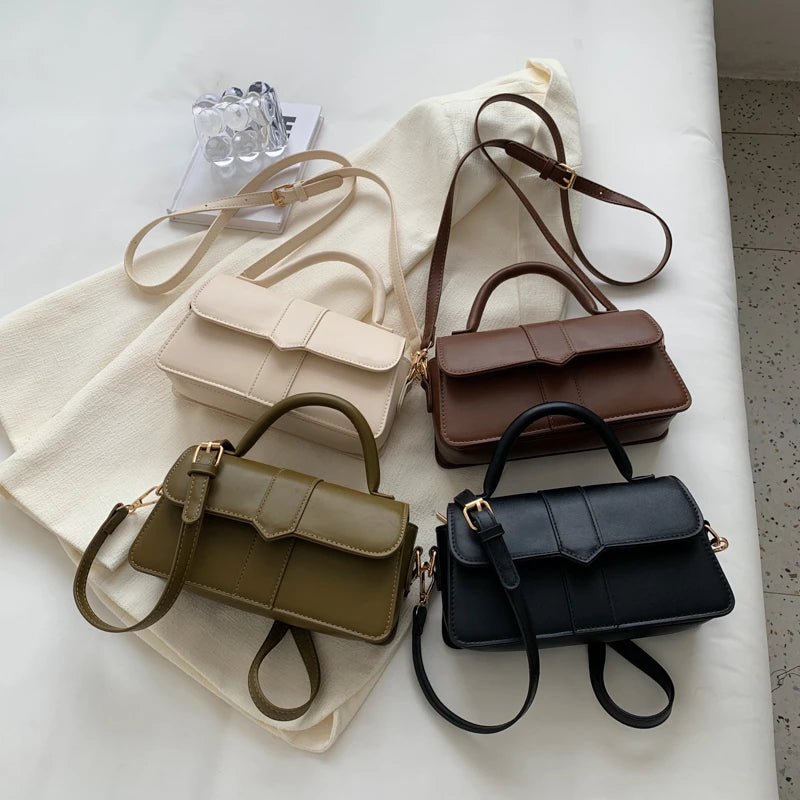 Versatile PU Leather Shoulder Bag For Women Square Satchel - Smarsty