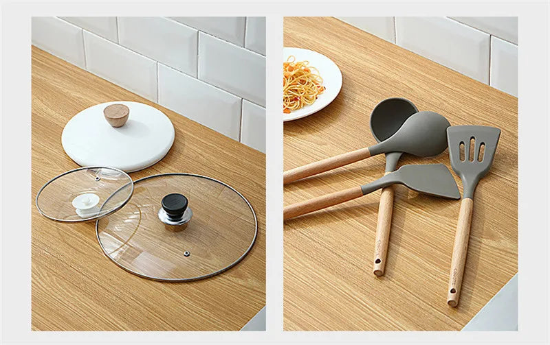 Kitchen Organizer Pot Cover Storage Pancake Turner Rack Soup Ladle Scoop Holder Dish Drain Rack Kitchen Gadgets Accessories