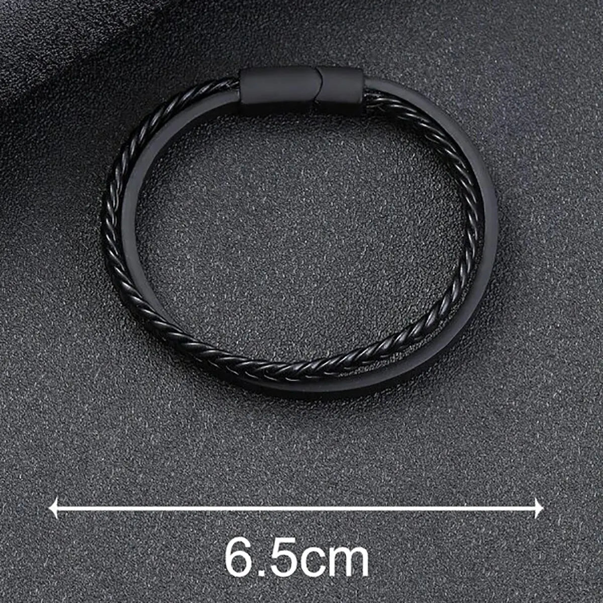Men's PU Leather Magnetic Bracelet Two Layer Cuff - Smarsty