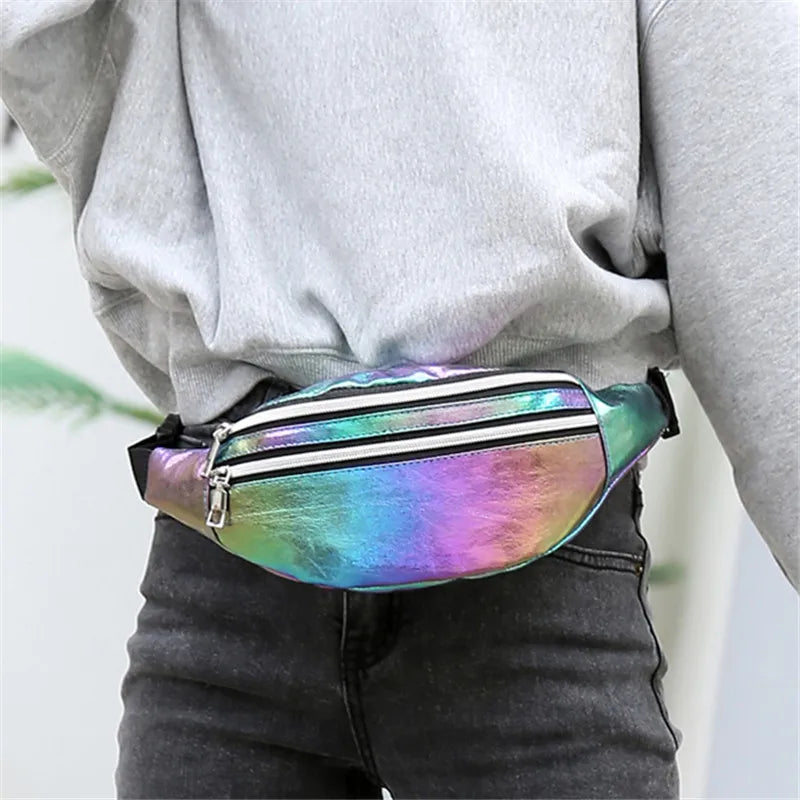 Holographic Fanny Pack Waist Bag For Travel And Beach - Smarsty