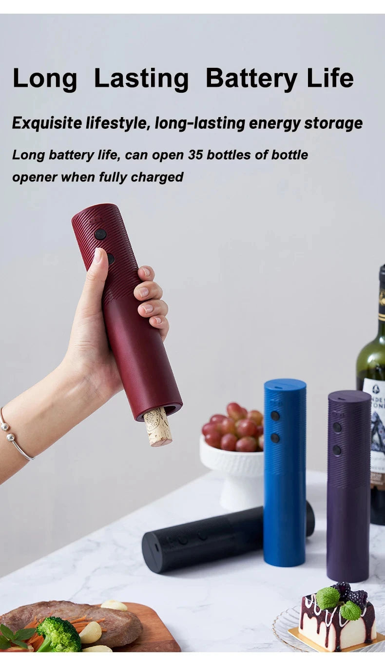 Electric Wine Bottle Opener Automatic Red Wine Corkscrew Rechargeable Wine Opener One-click Button Wine Tools Kitchen Products - Smarsty