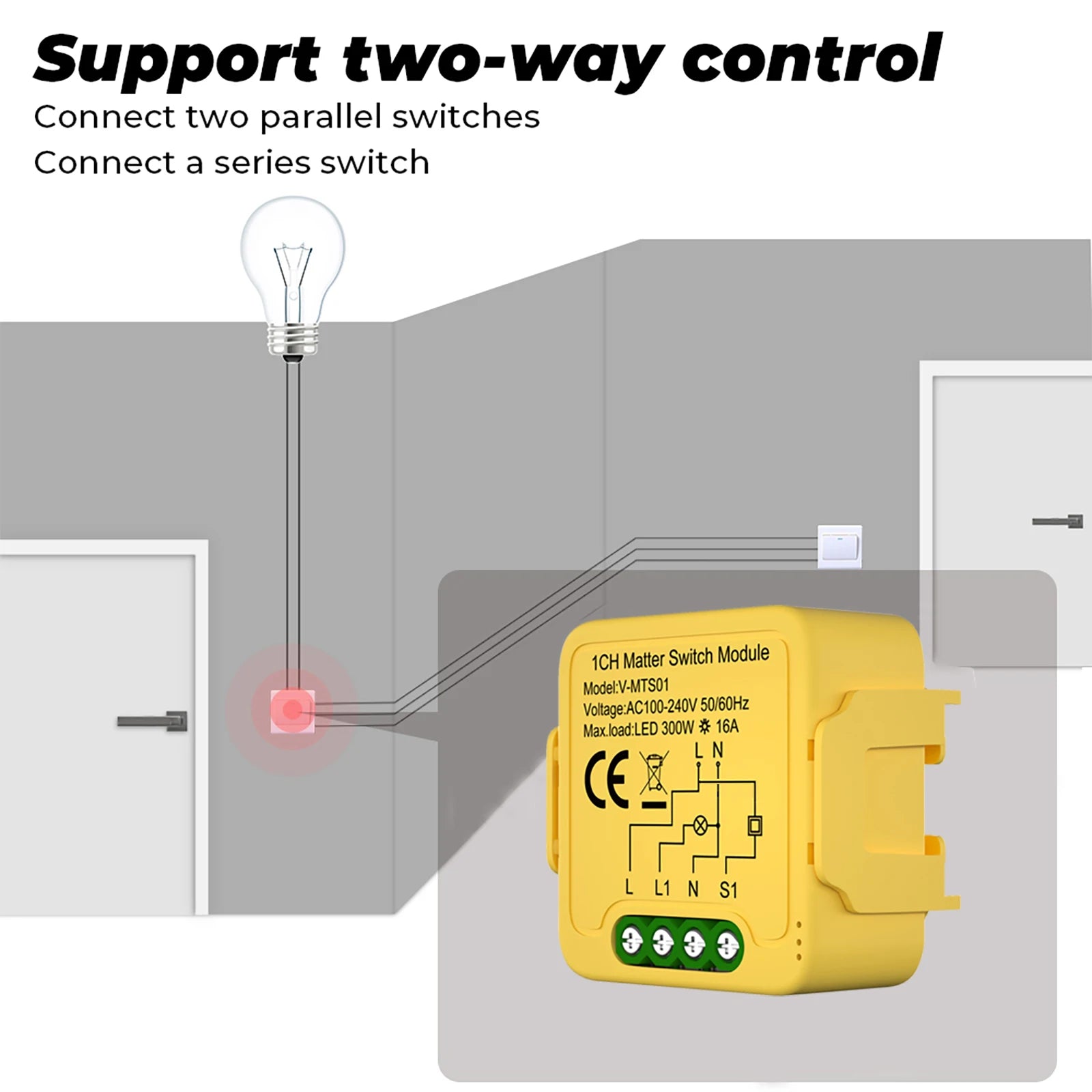 Matter WiFi Smart Switch Module For Home Automation - Smarsty
