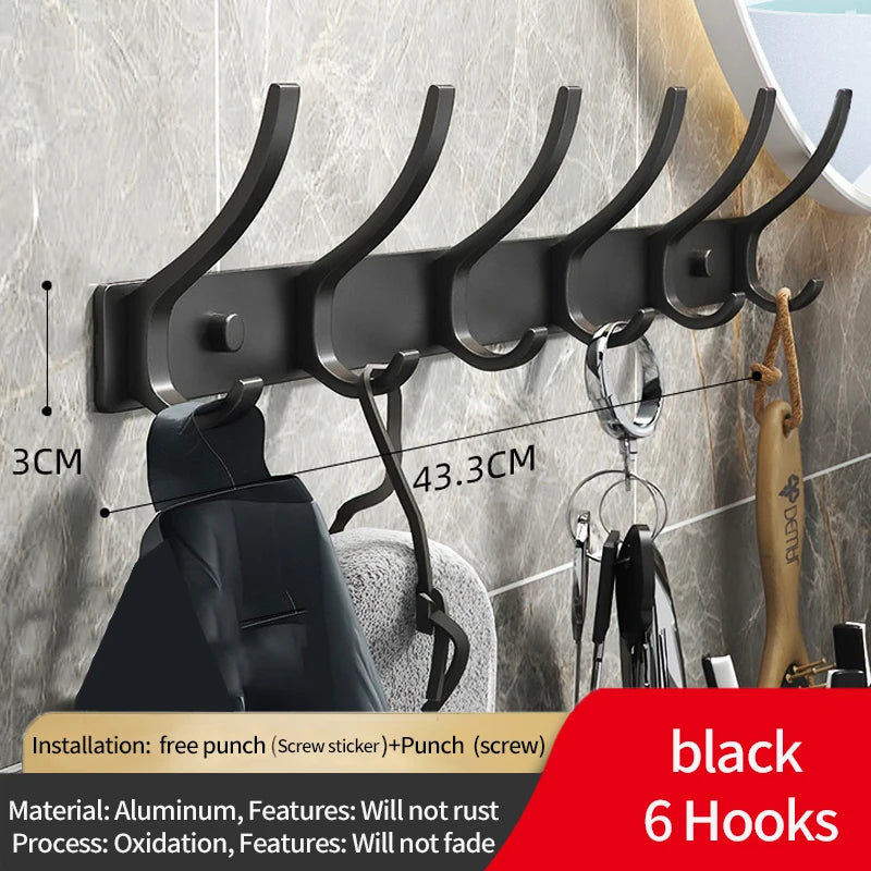 Black and White Folding Robe Hooks for Towel Storage - Smarsty