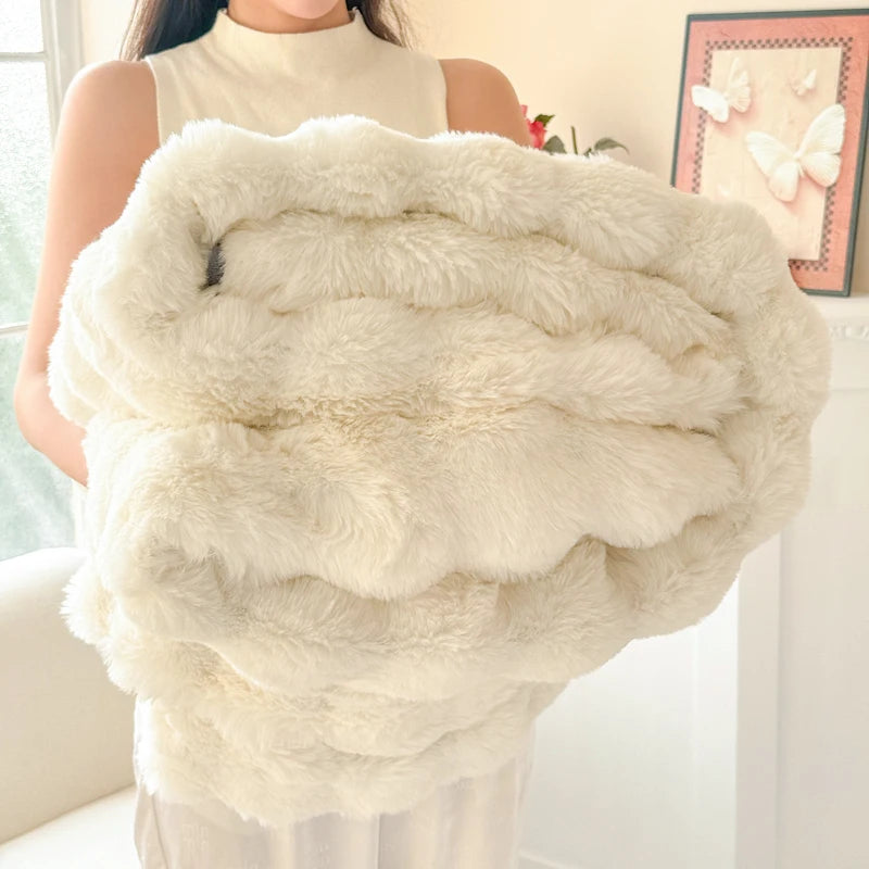 Double-Layer Rabbit Fur Blanket for Comfortable Summer Use - Smarsty