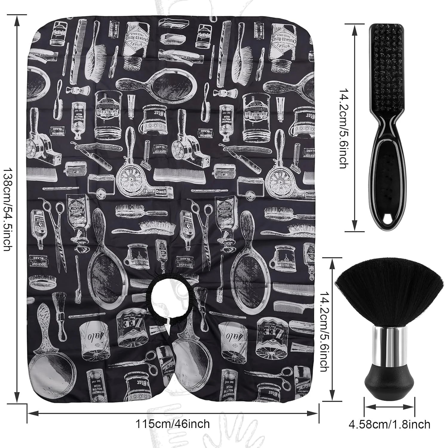 Professional Barber Tools Hair Cutting Set with Cape and Brush - Smarsty