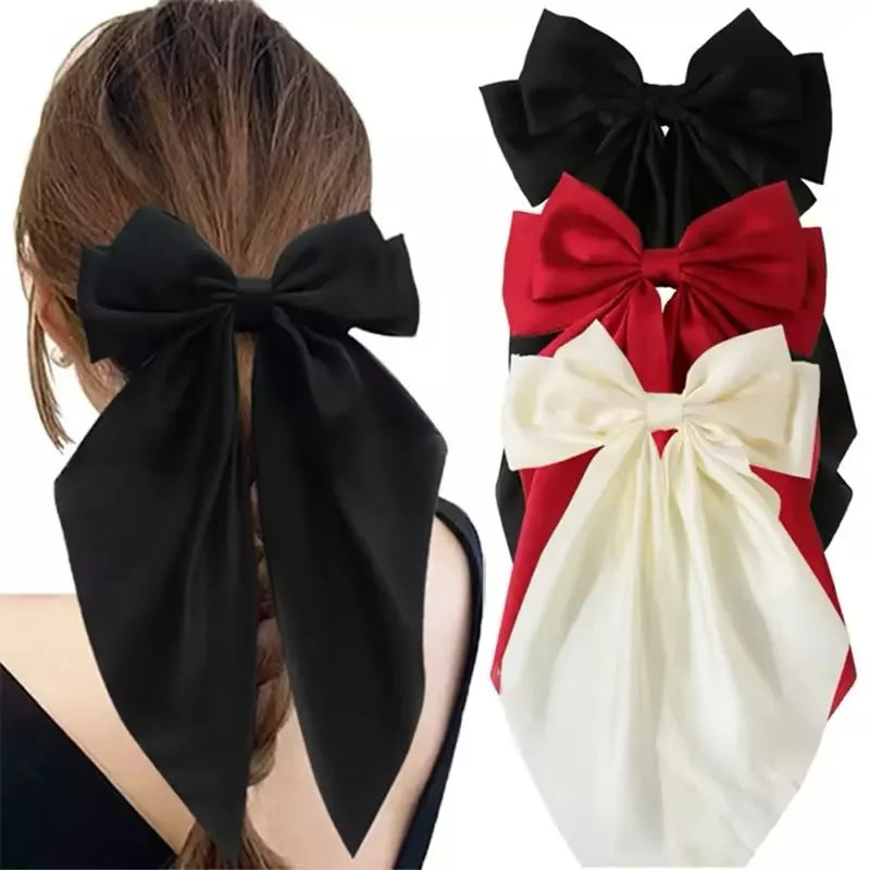 Extra Large Satin Bow Hairpin for Women - Smarsty