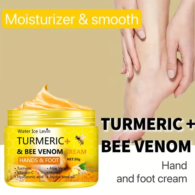 Turmeric Bee Venom Anti-Drying Crack Foot Cream Hand Cracked Repair Skin Removal Care Cream Dead Feet Hand Skin 50g - Smarsty