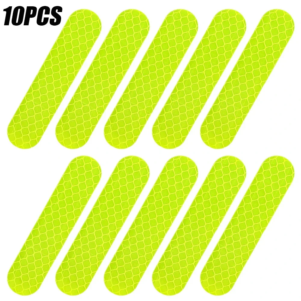 80-10PCS Helmet Safety Warning Reflective Stickers Strip Waterproof High Visibility Reflector Tape For Night Riding Walking Car by Smarsty