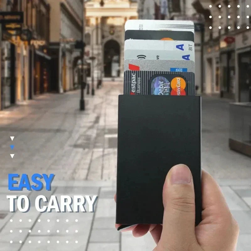 Large Capacity Double Layer ID Credit Card Holder Anti Rfid Blocking Protected Magic Wallet for Men Carbon Fiber Cardholder Case