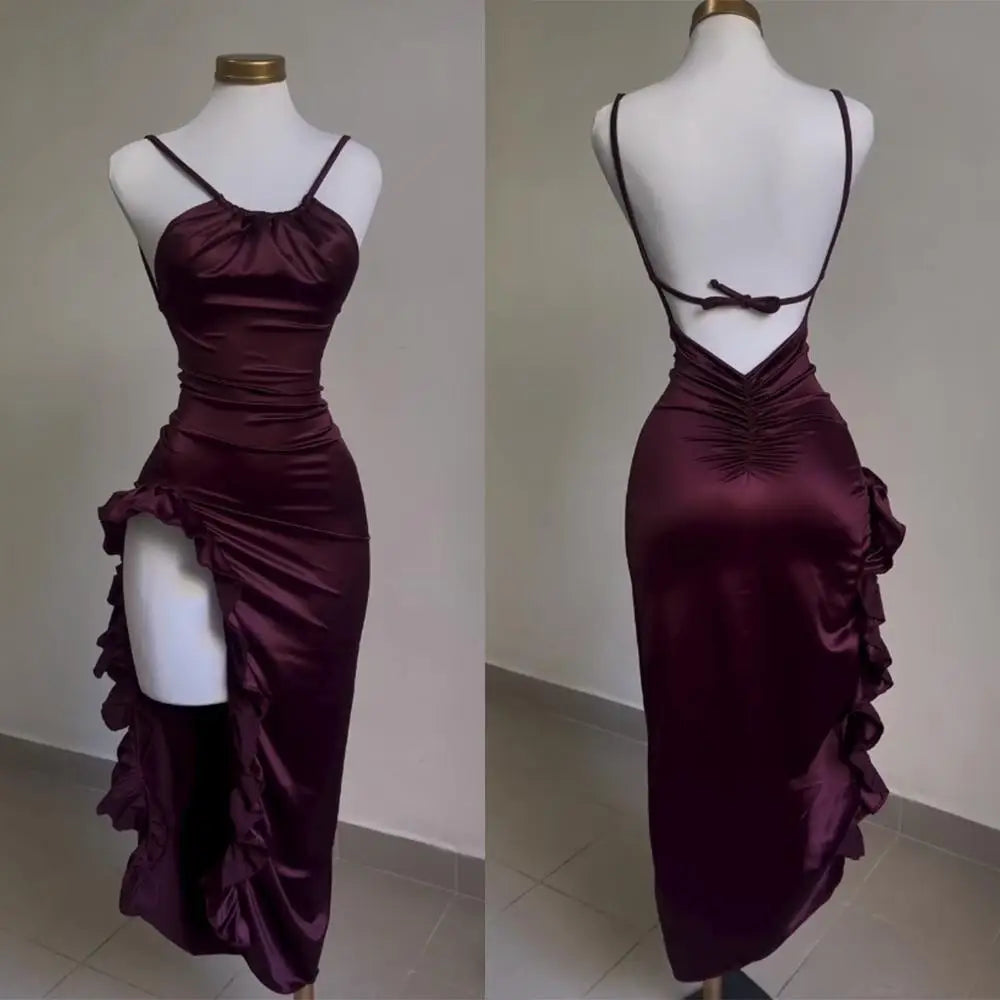 2024 Europe and the United States explosive new cross-border dress summer senior sense Y2K sexy halter Spice Girl dress - Smarsty