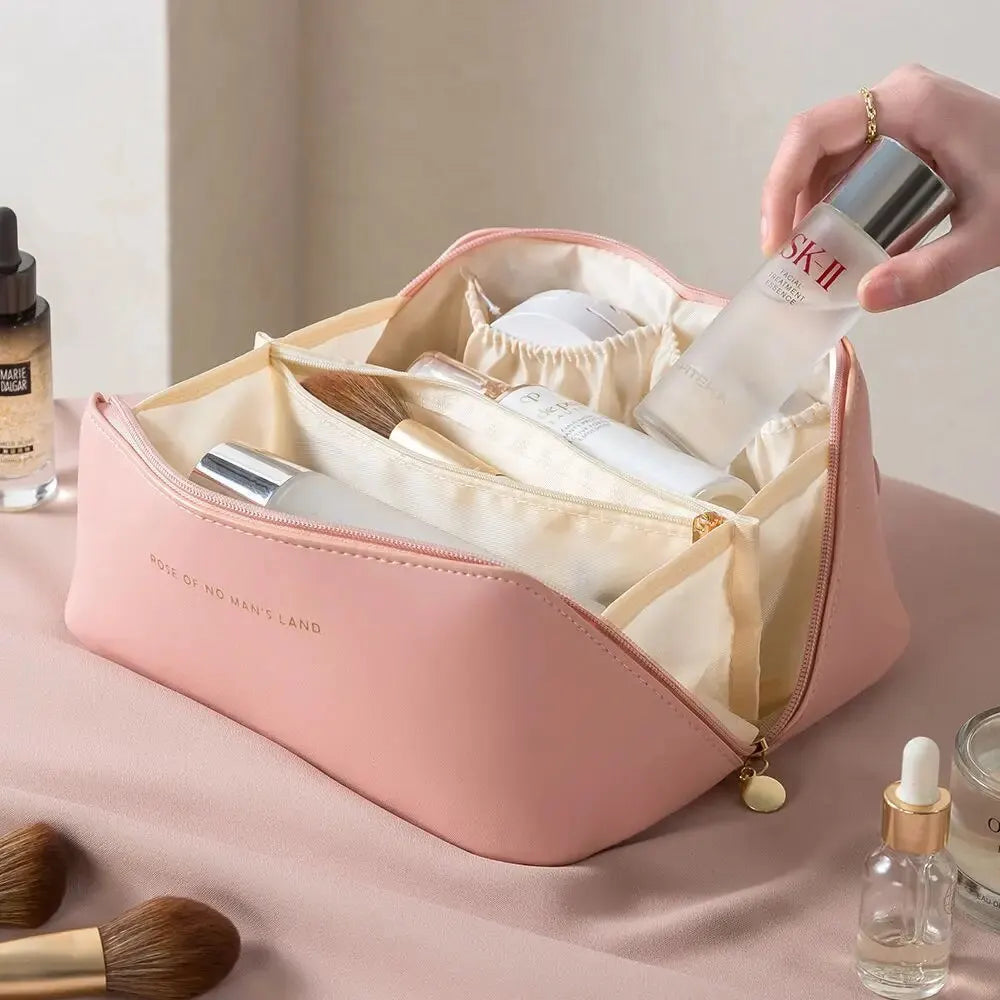 Makeup Organizer Female Toiletry Kit Bag Make Up Case Storage Pouch Luxury Lady Box, Cosmetic Bag, Organizer Bag For Travel Zip - Smarsty