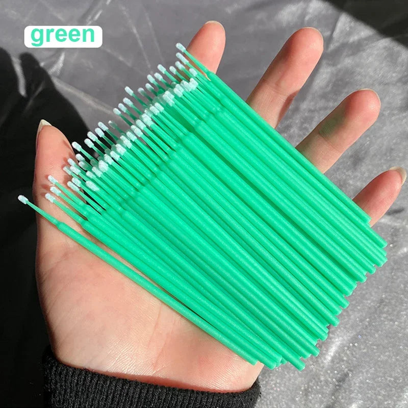 100Pcs Micro Cotton Swabs for Eyelash Cleaning - Smarsty