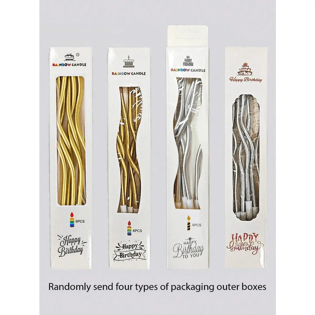 6/12/48pcs/1case Birthday Candles Spiral Cake Candles Long Thin Cake Candles For Wedding Party And Cake Decoration - Smarsty