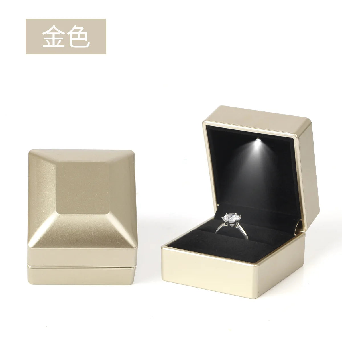 LED Illuminated Ring Box with Velvet Display Finish - Smarsty