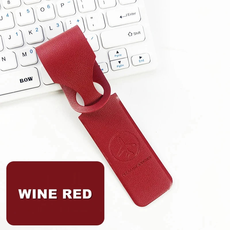 1PC PU Leather Luggage Tag Creative Baggage Suitcase Identifier ID Addres Holder Boarding Tags Portable Label Travel Accessories - Smarsty