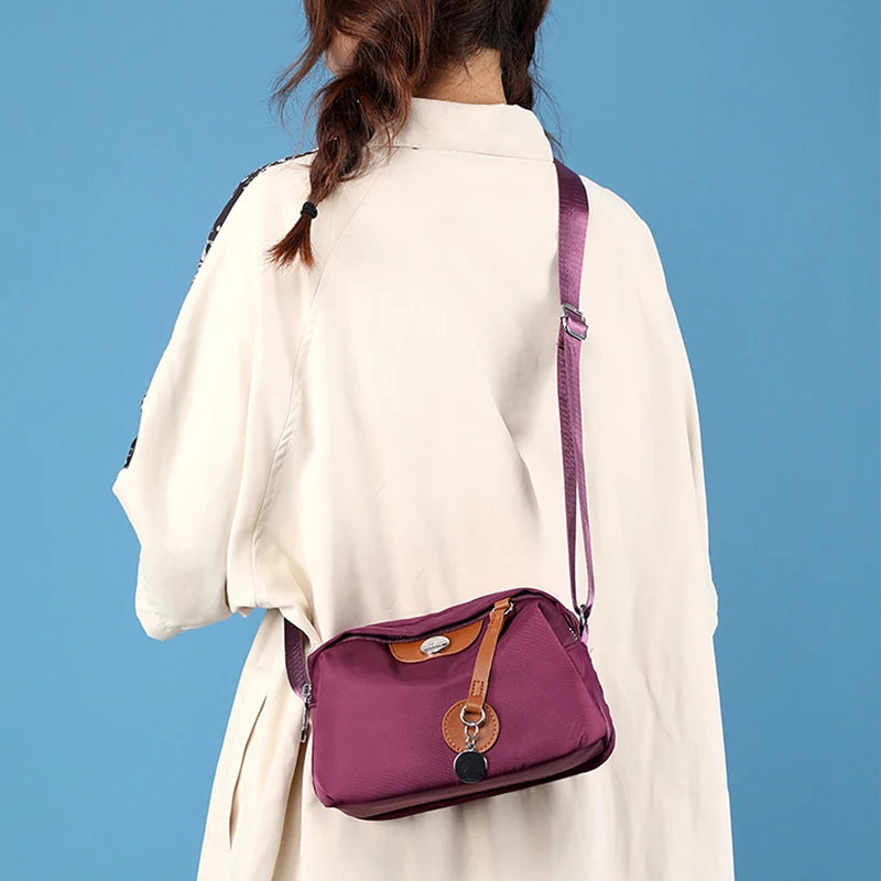 Waterproof Nylon Crossbody Bag For Women With Zipper - Smarsty