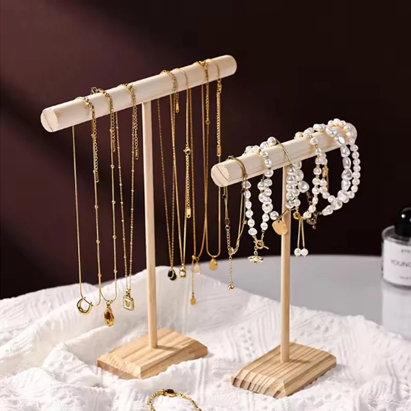 Solid Wood Jewelry Display Stand for Bracelets and Necklaces - Smarsty