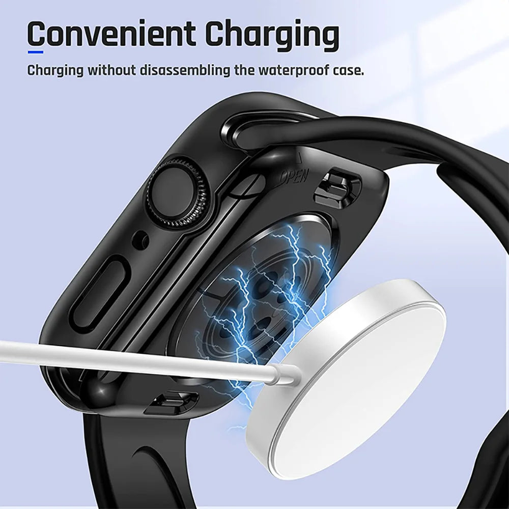 Tempered Glass+Case For Apple Watch 38mm 40mm 41mm 42mm 44mm 45mm 46mm Screen Protector Protective Cover iWatch 10 8 7 9 6 SE 5 - Smarsty