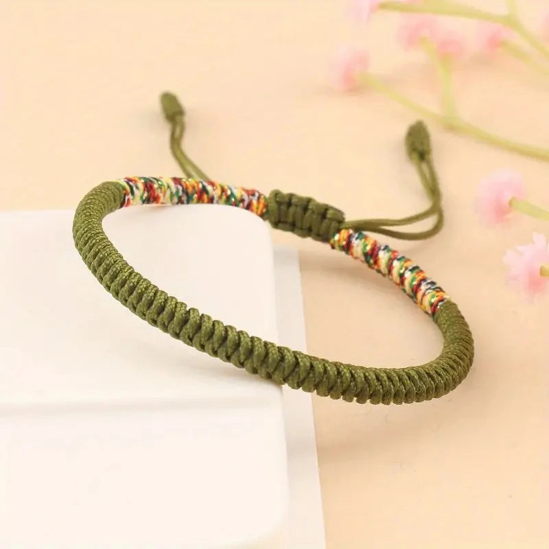 Tibetan Buddhist Lucky Bracelet Adjustable Red Thread Braid - Smarsty