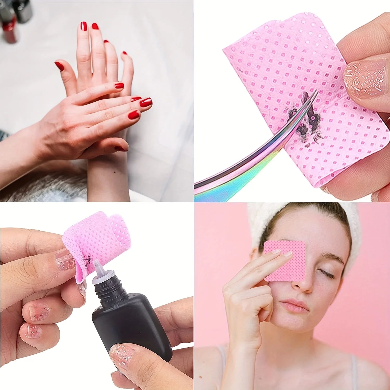 20/600pcs Lint-Free Nail Wipes Gel Cleansing Tissues Aluminum-Free Nail Polish Remover Pads for NaiArt Beauty Cleaning Care Tool - Smarsty