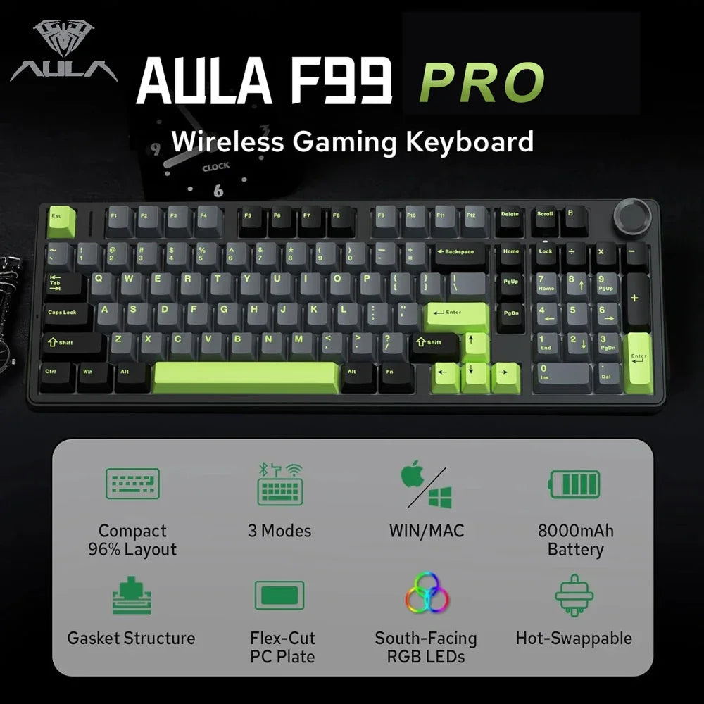 Gaming Mechanical Keyboard With Wireless Three Mode