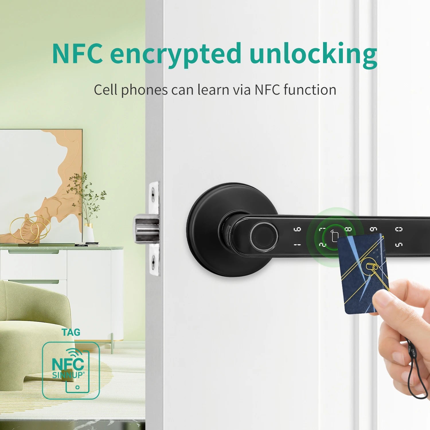Tuya 5-in-1 Smart Door Lock with Fingerprint Access - Smarsty
