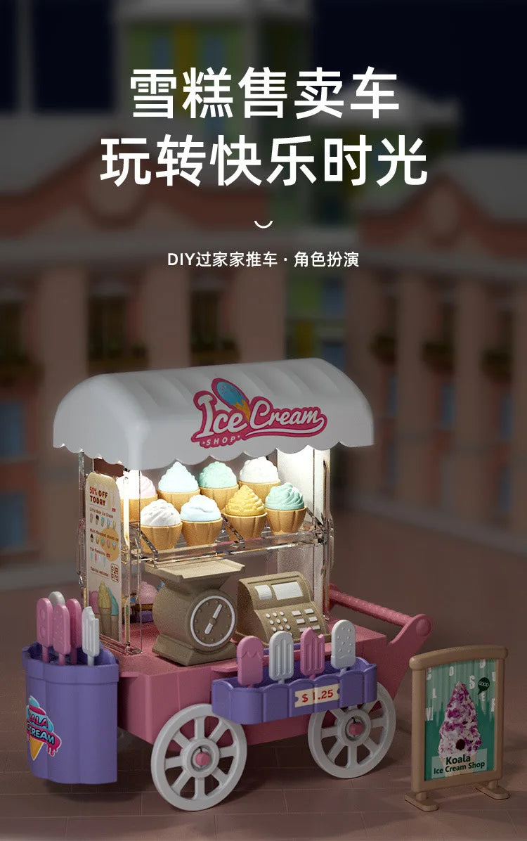 Girls kids Toys Miniature Dollhouse Furniture Shopping PlaySet DIY Family Games Supermarket Flower Store Pretend Toys by Smarsty