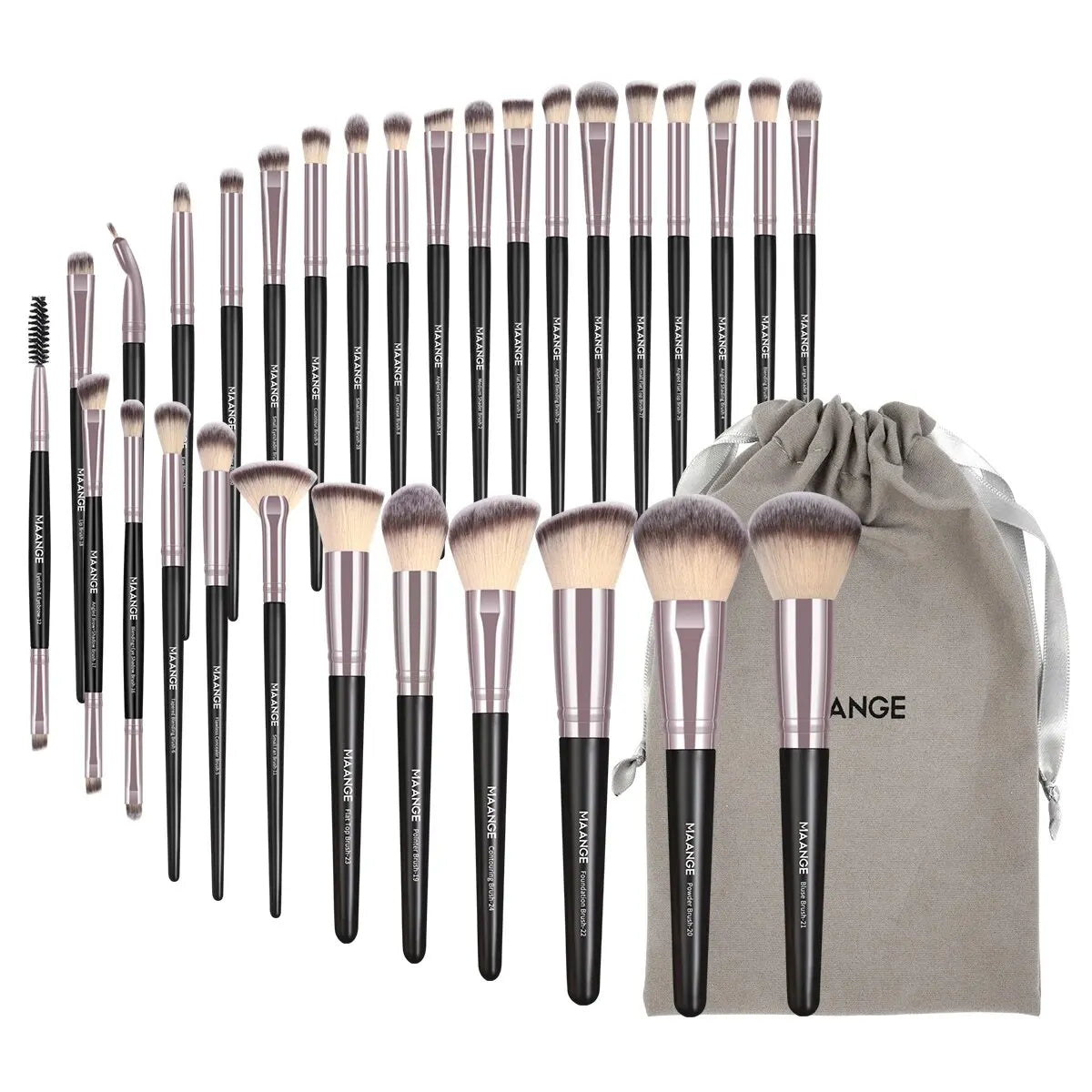 MAANGE 30 Piece Professional Makeup Brush Set with Bag - Smarsty