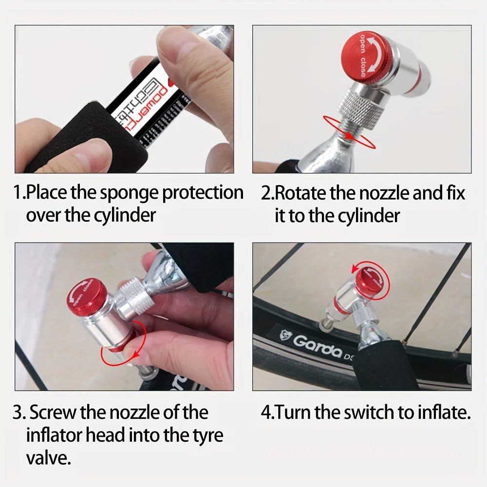 ThinkRider CO2 Pump For Bicycle Schrader Presta Adapter Bike Pump Inflator Aluminum Tire Tube Mini size MTB Bicycle Pumps CO2 Ca