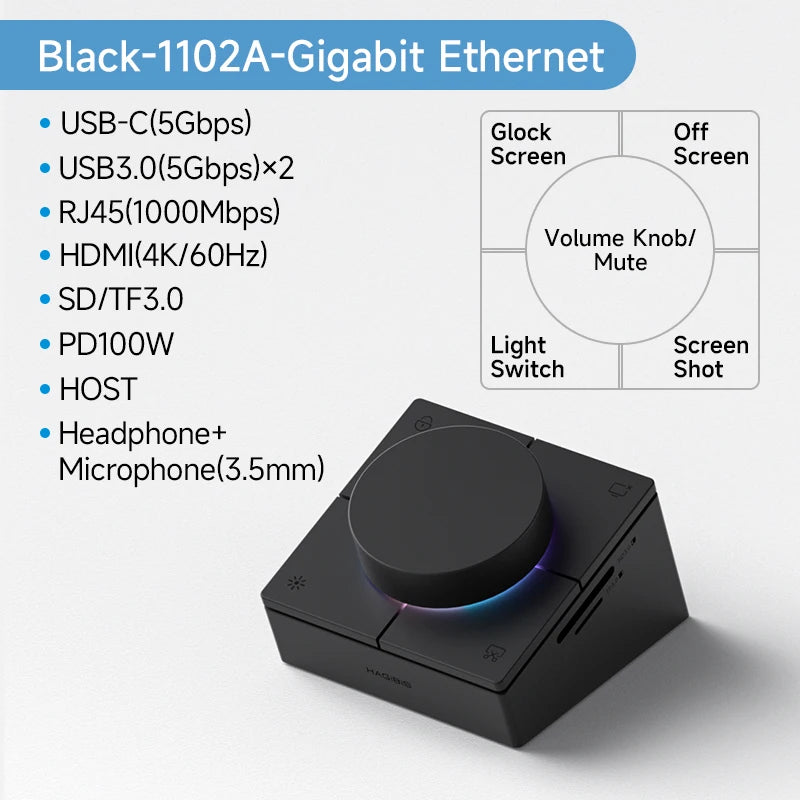 USB C Hub Docking Station Shortcut Buttons Volume Control
