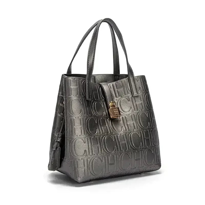Large Capacity Handbag With Lock Design Luxury Crossbody - Smarsty
