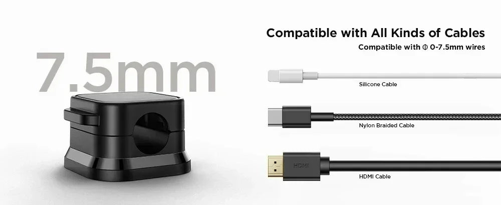 Magnetic Cable Clip Cable Holder Adhesive Wire Keeper Cord Cable Organizer for Home Office Under Desk Management - Smarsty