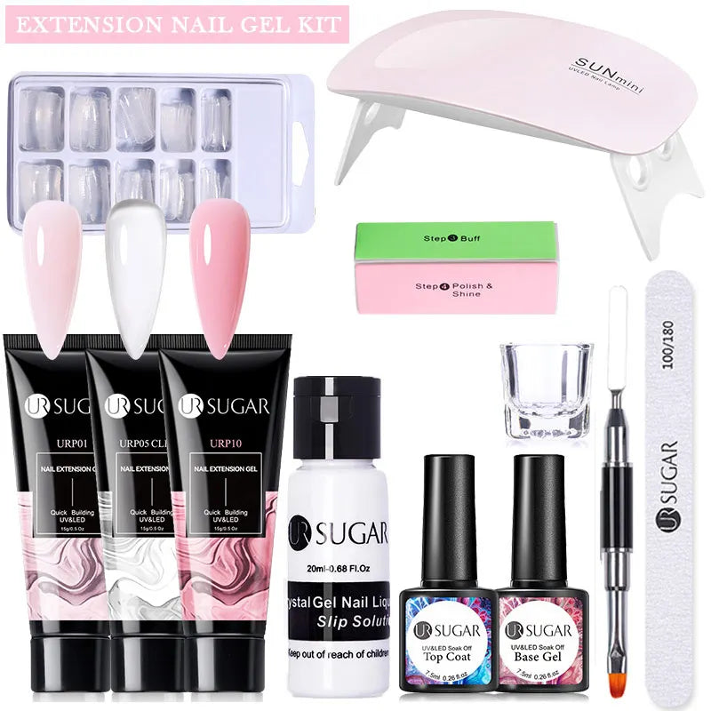 Nude Glitter Gel Nail Polish Kit for Long-Lasting Manicure - Smarsty