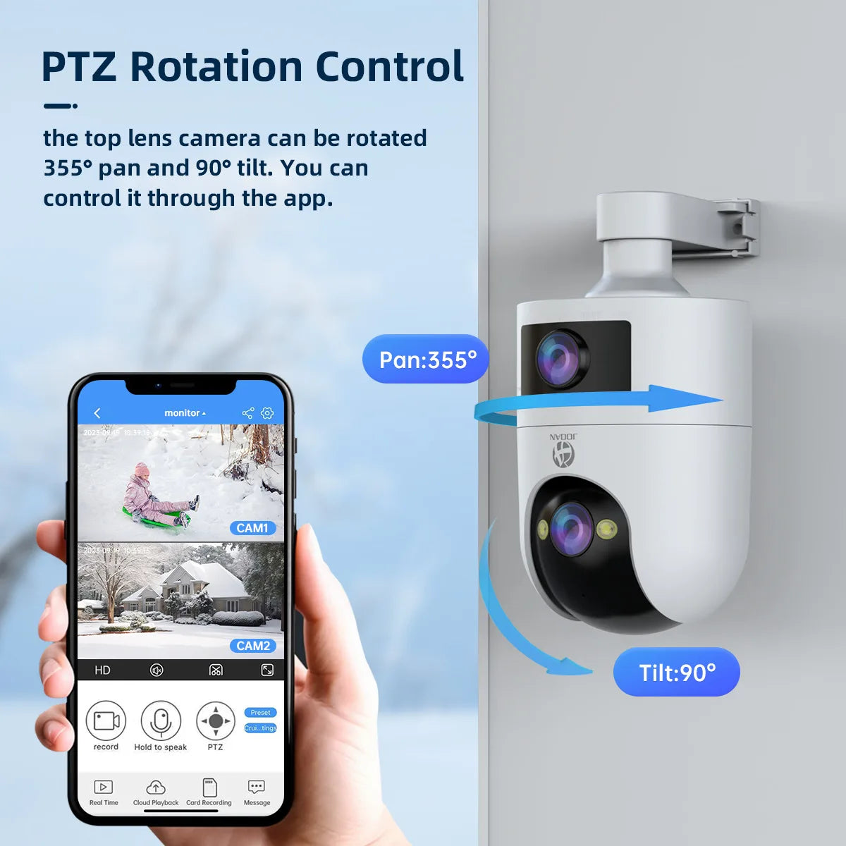JOOAN 4K 6MP HD PTZ Camera Outdoor Dual Lens Dual Screen AI Tracking 5G WIFI IP Camera Security CCTV Video Surveillance Cameras - Smarsty