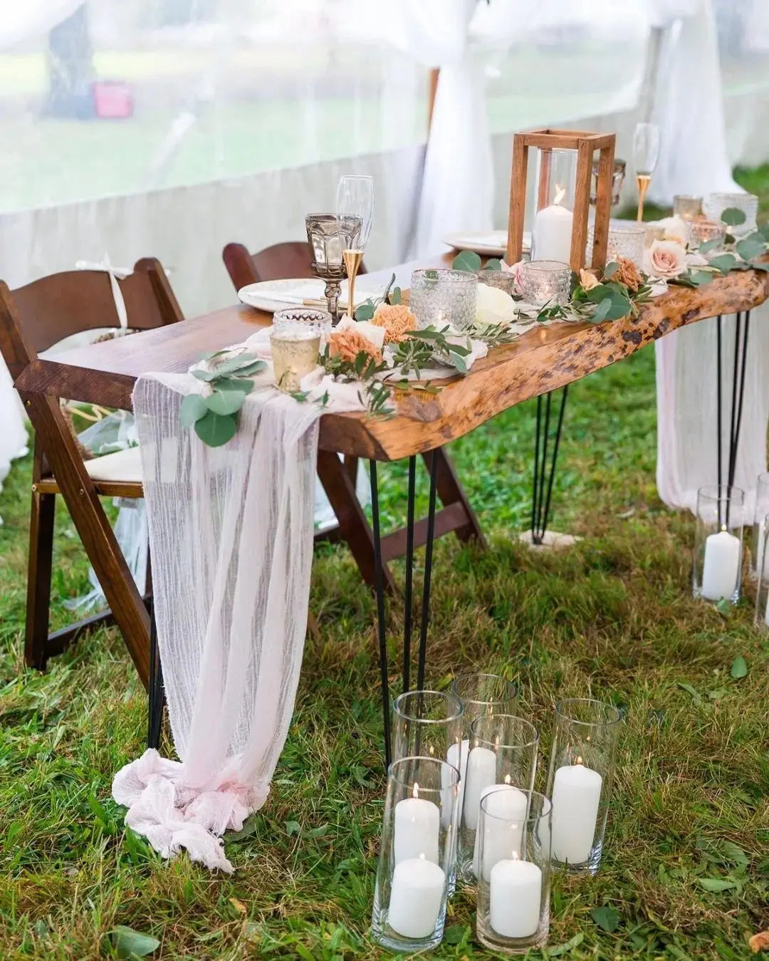 Semi-Sheer Gauze Table Runner for Elegant Events - Smarsty