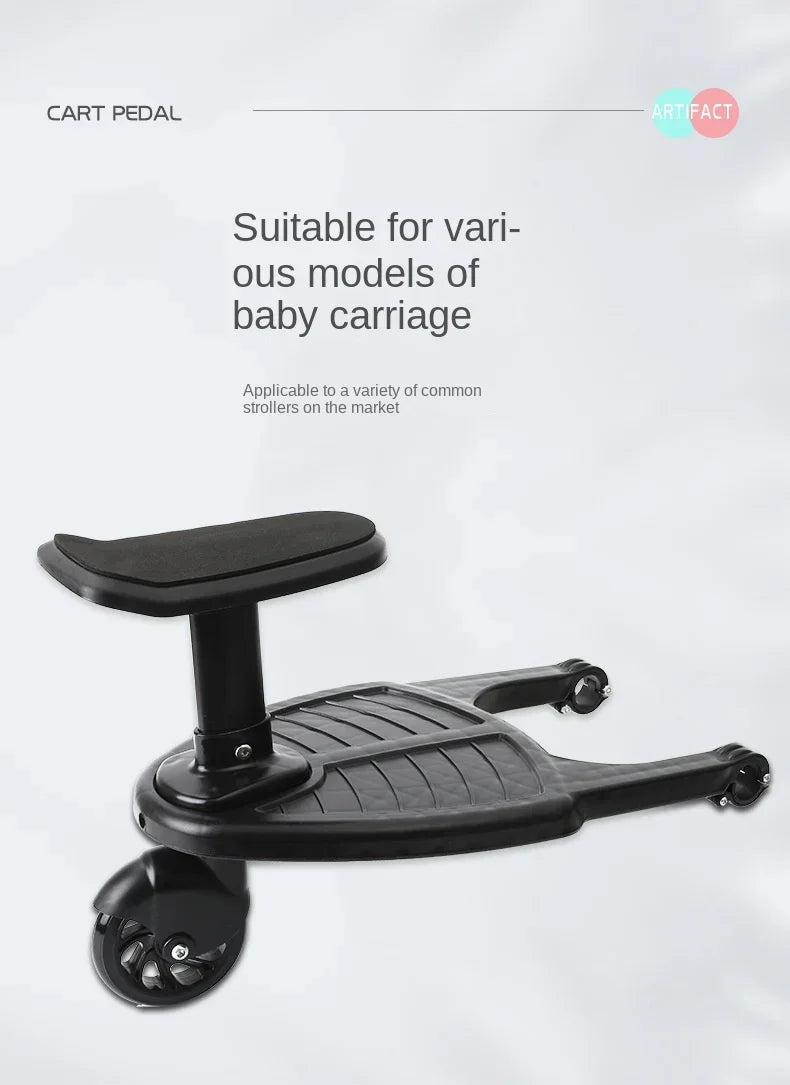 Universal Strollers Step Board Adapter with Seat Second Child Jogger Twins Scooter Baby Pram Hitchhiker Bumper by Smarsty