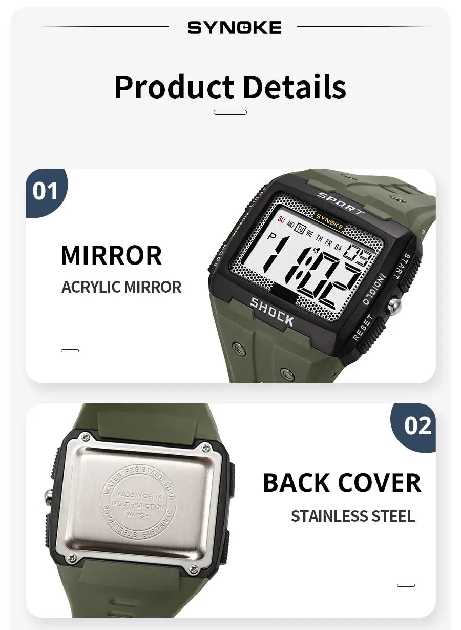 SYNOKE Waterproof Sports Watch with Night Glow Feature - Smarsty