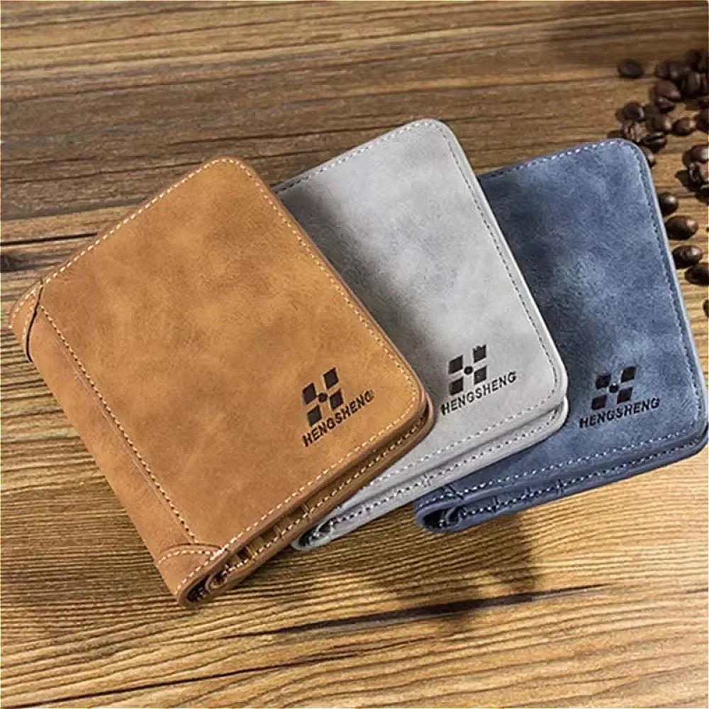 Men's Wallet Leather Billfold Slim Hipster Cowhide Credit Card/ID Holders Inserts Coin Purses Luxury Business Foldable Wallet - Smarsty
