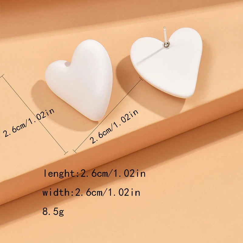 Candy Color Heart Acrylic Earrings for Women Stylish Design - Smarsty