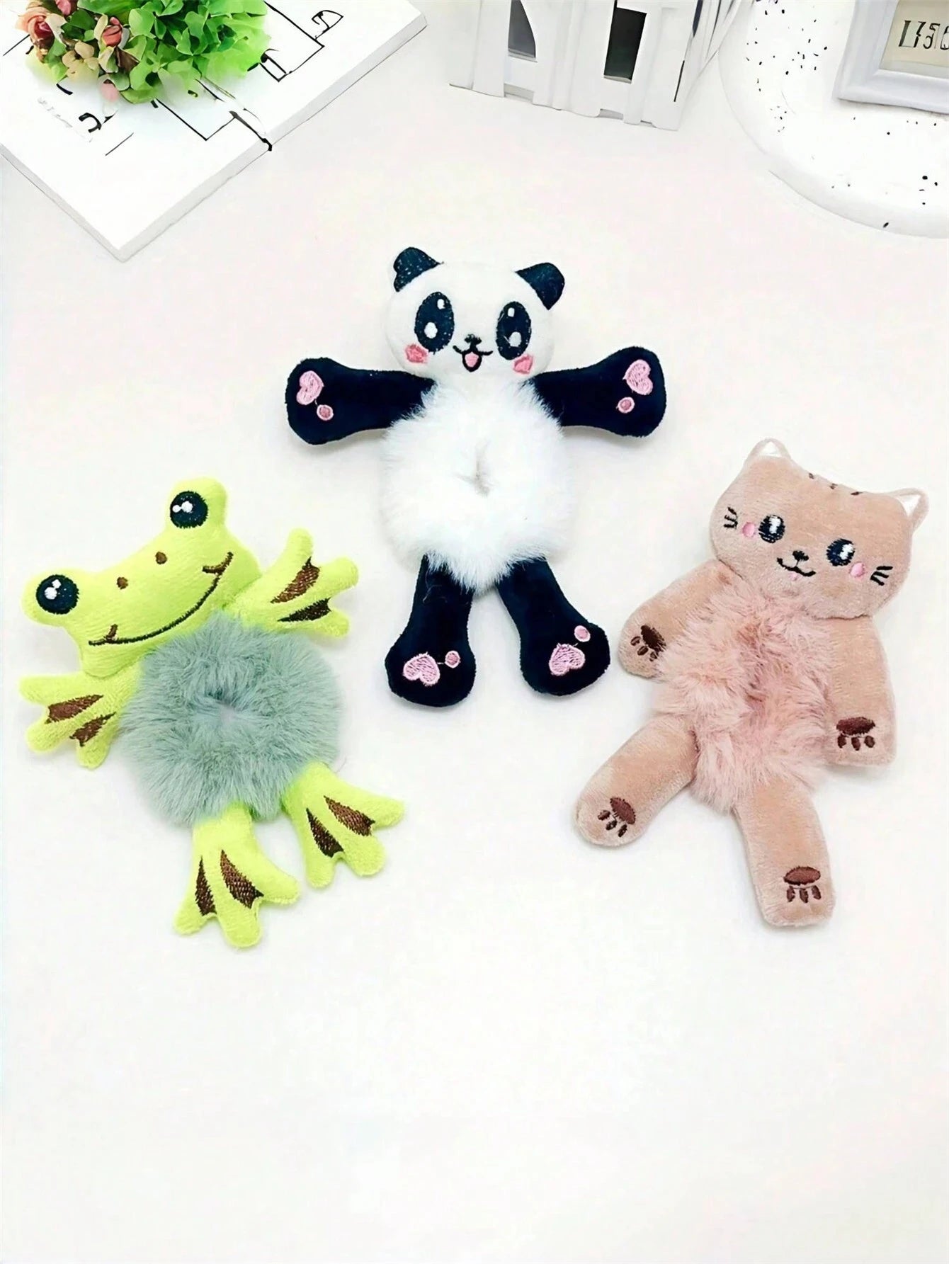 Cute Plush Hair Ties For Women Soft Elastic Bands Set - Smarsty
