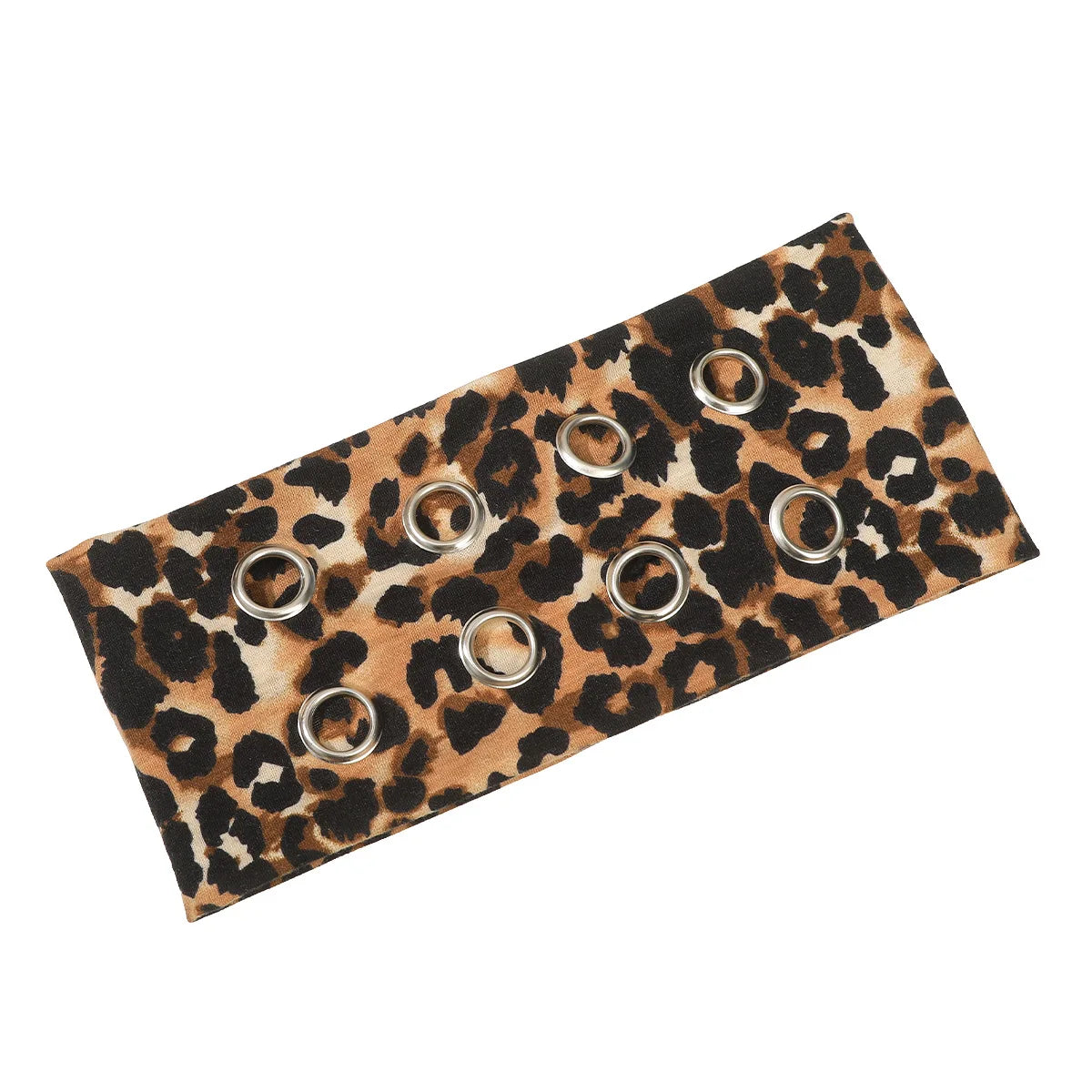 Punk Grunge Wide Elastic Headband Stretchy Metal Look - Smarsty