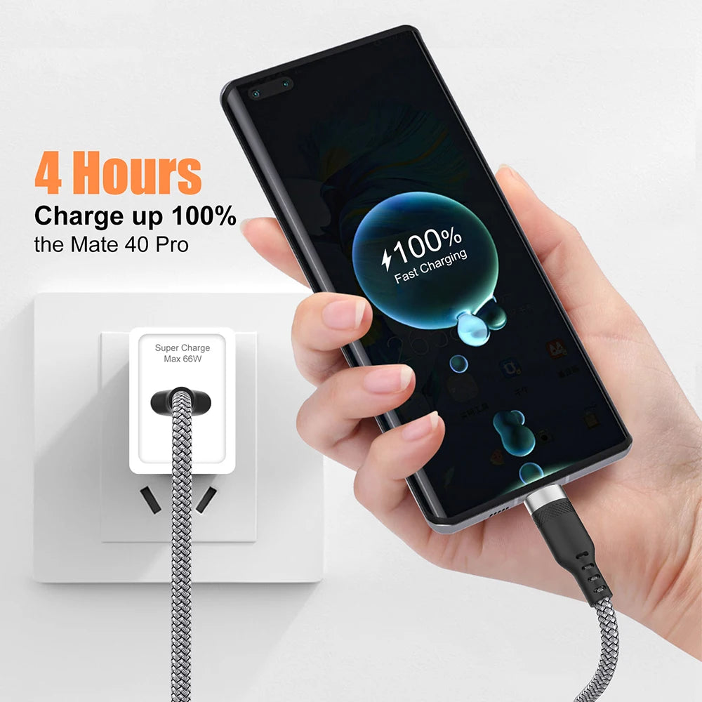 USB Type C 6A Super- Charging Cable For Huawei USB C Extended 1m 2m 3m 5m 8-Meter Cable For Xiaomi Vivo Leeco OnePlus Oppo - Smarsty
