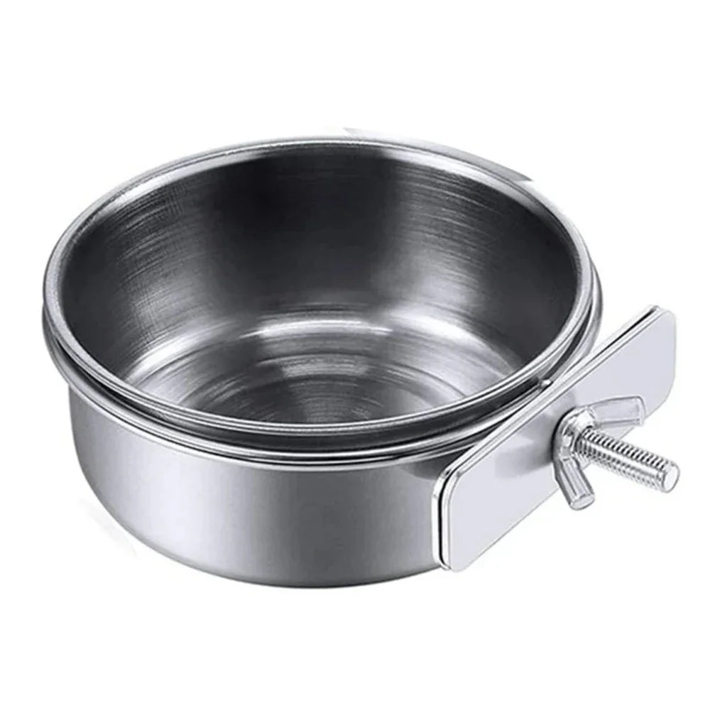 Stainless Steel Bird Feeder Bowl with Clamp Design - Smarsty