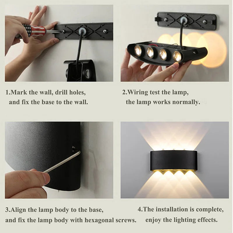 Waterproof Aluminum LED Wall Lamp for Indoor and Outdoor Use - Smarsty