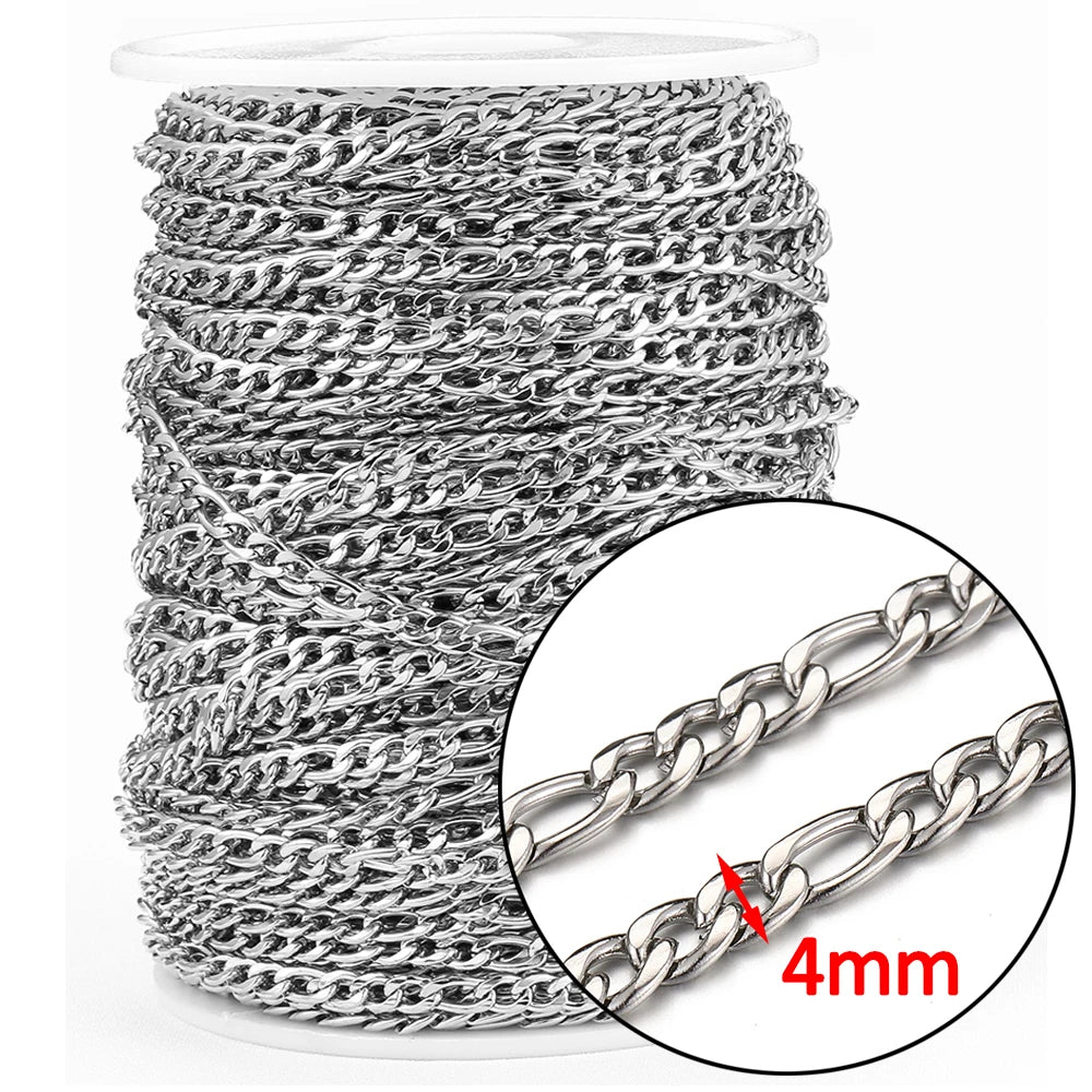 No Fade 2 Meter Stainless Steel Chain For Jewelry Making - Smarsty