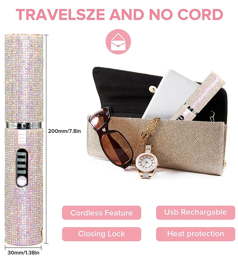 2 in 1 Wireless Hair Straightener and Curler Brush - Smarsty