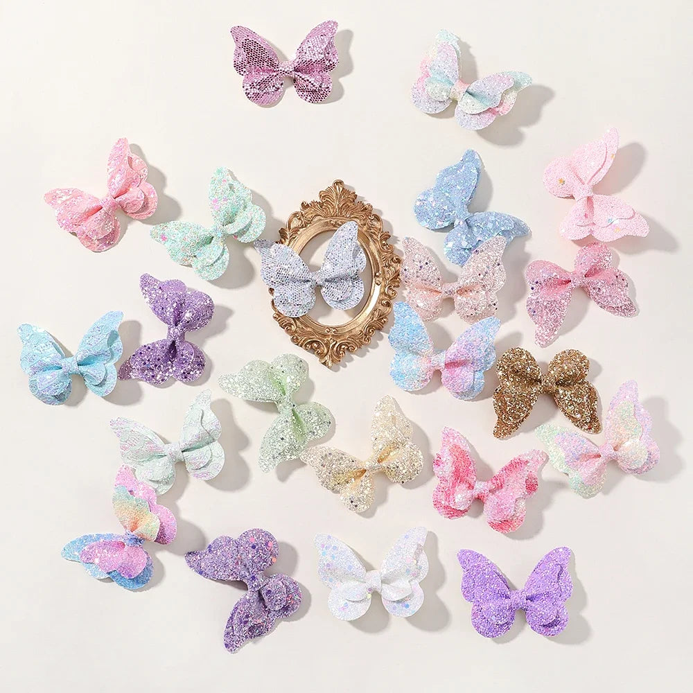 Glitter Butterfly Hair Clips for Girls - Cute Headwear Set - Smarsty