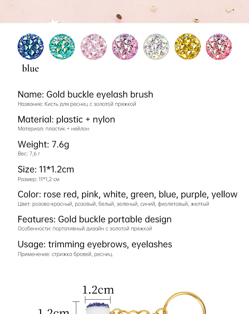 10 Pcs Tube Eyelash Brushes with Gold Keychain Convenience - Smarsty