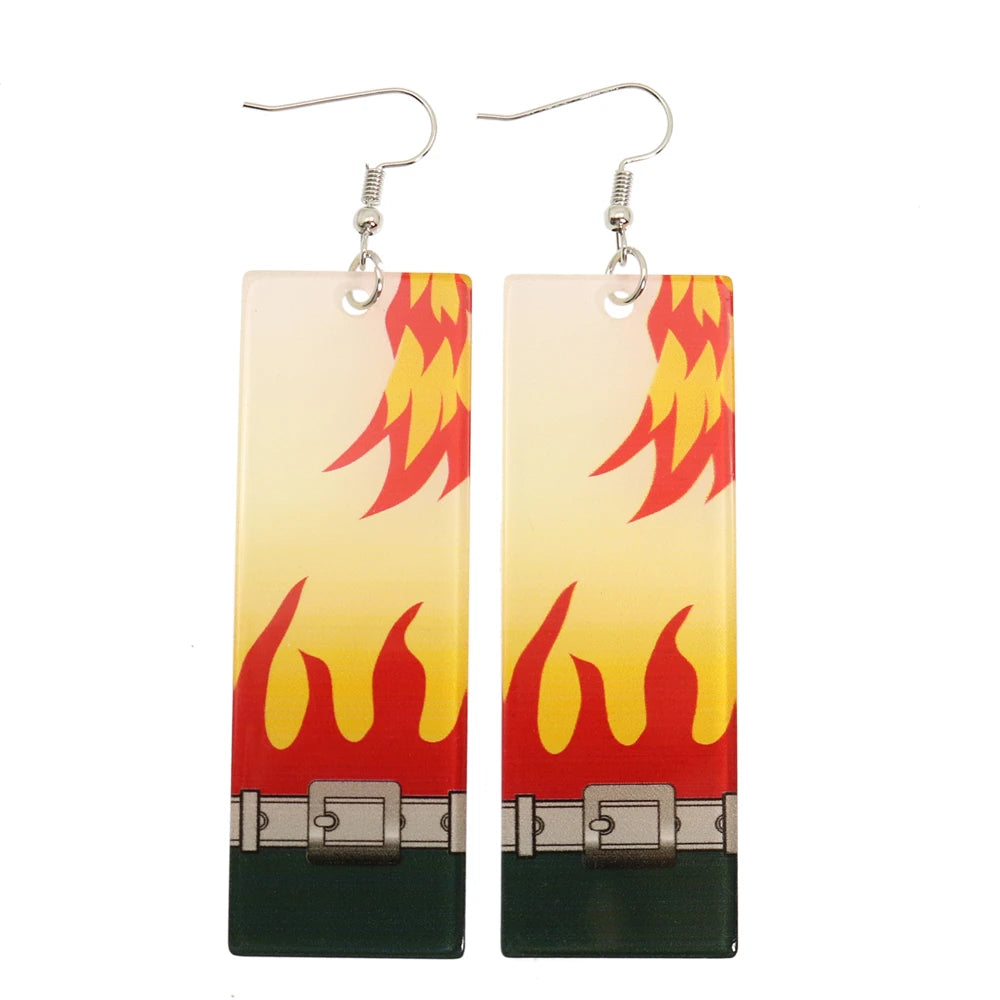 Acrylic Tanjiro Earrings for Women Anime Cosplay Jewelry - Smarsty
