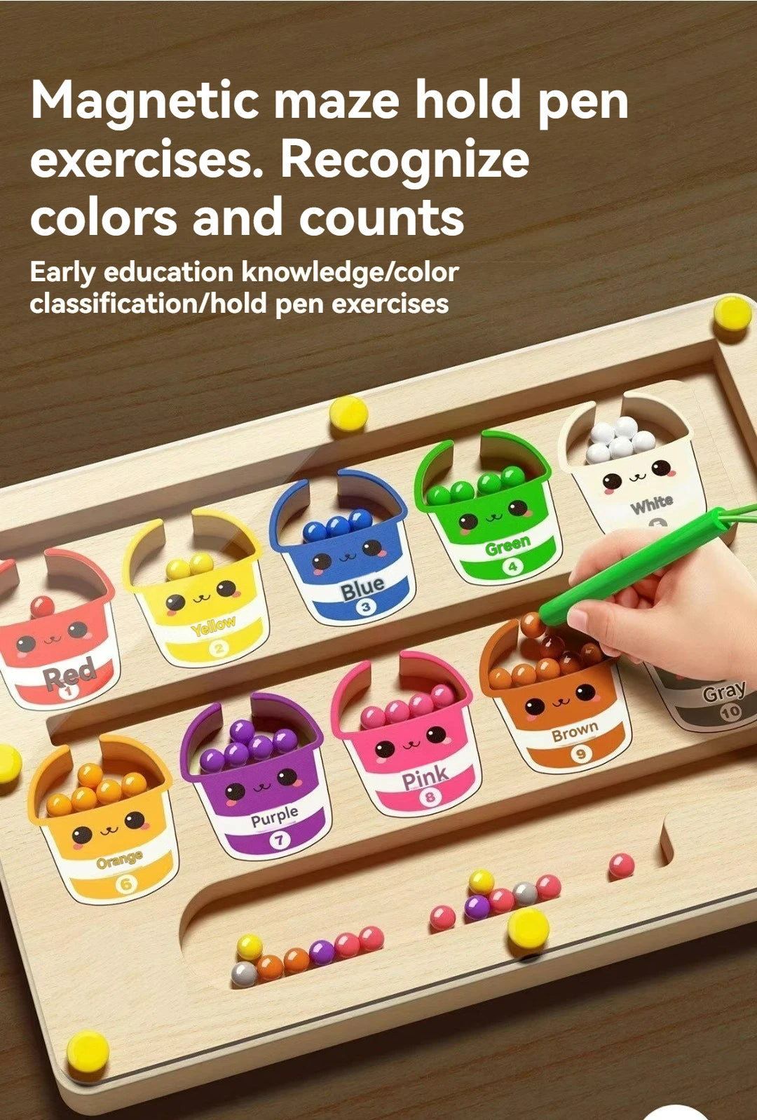 Children's Magnetic Maze Walking Ball Baby Concentration Training, Writing Logic Thinking 3-4 Year Old Early Education Puzzle To - Smarsty